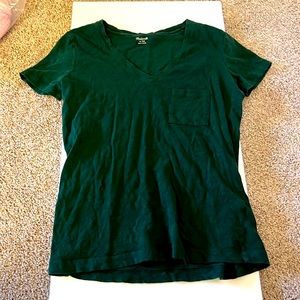 Green v-neck with pocket from Madewell